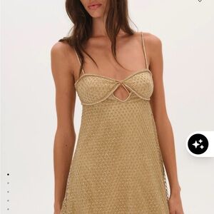 For Love And Lemons Gold Mini Dress